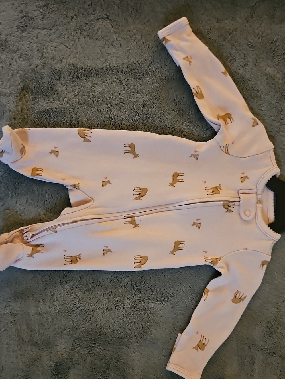 Carter's Pink Footed One-Piece with Deer Motif